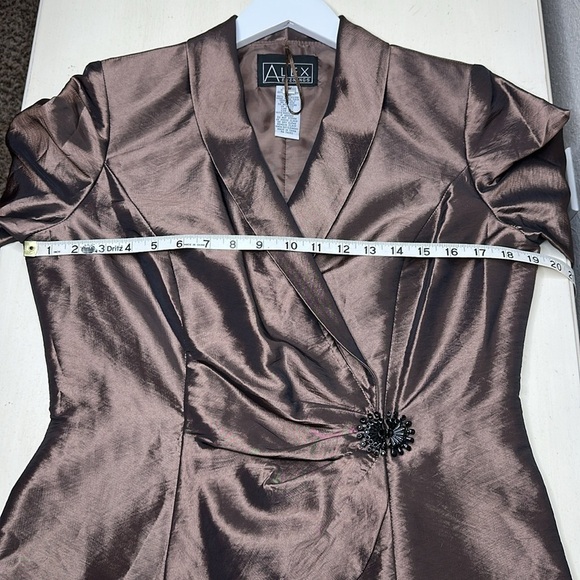 NWT Alex Evenings 3/4 Sleeve Side Closure Blouse Jacket with Collar Size M - Picture 13 of 16